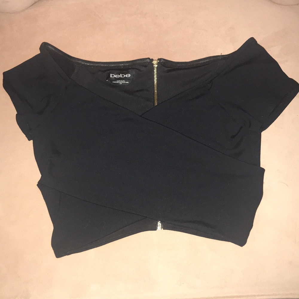 Bebe black crop top
